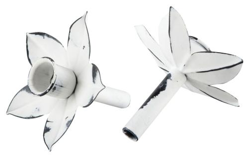 Lys holder - Hvit - Blomst å sette i flaske - Kronlys - www.frokenfraken.se