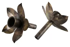 Ljusholder - Antikk bronse - Blomst å sette i flaske - Kronelys - www.frokenfraken.se