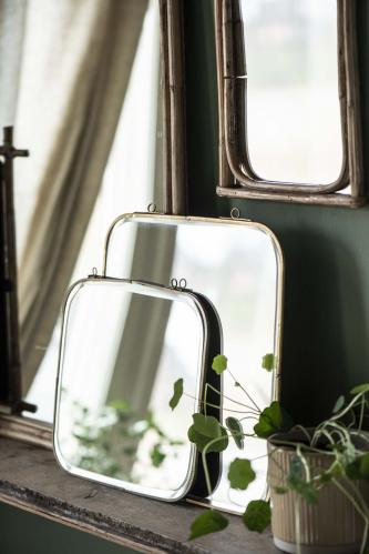 Spegel med Bambukant - 20,5 X 1,5 X 26,5 CM - www.frokenfraken.se