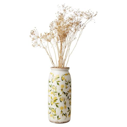 Urna L - sitroner - Hvit/grønn/gul - Ø16 x 37 cm - www.frokenfraken.se