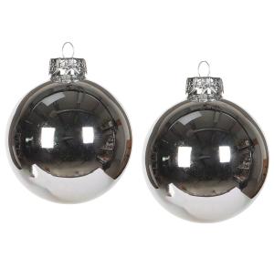 Julkule - Glass - Sølv - 8 cm - 8-pakning - www.frokenfraken.se