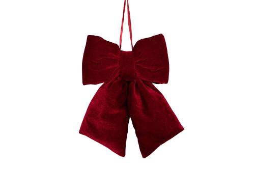 Anhenger – Sløyfe – Fløyel – Rød – 29 x 26 cm - www.frokenfraken.se