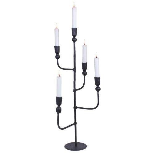 Lysstake Frank 5-armet - Svart - B27 x H62 cm - www.frokenfraken.se