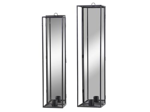 Vegglysestake - Metall med speil - 35 x 8 cm - www.frokenfraken.se