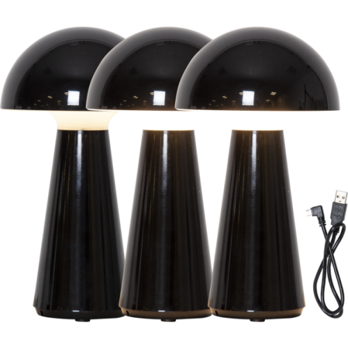 Bordslampe Utendørs - Sopp Svart- 28 cm - www.frokenfraken.se