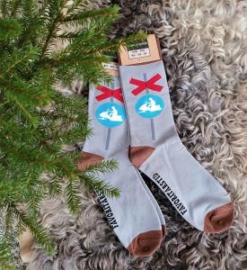 Strømper - Bambus - Snøscooter - Størrelse 37-44 - www.frokenfraken.se