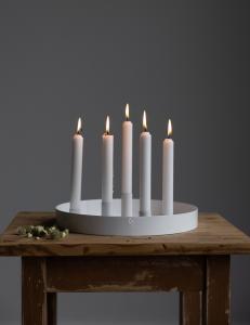 Bordlysestake – SUND – 5 lys magnet – Hvit – Ø30 cm - www.frokenfraken.se