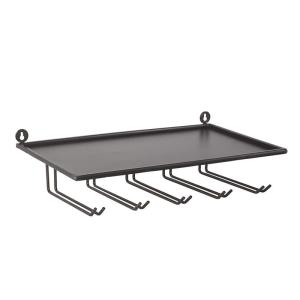 Glashenger med hylle - 5 rader - Svart - 45 x 28 x 12 cm - www.frokenfraken.se