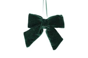 Hengende dekorasjon - Sløyfe - Fløyel - Grønn - 11 x 10 cm - www.frokenfraken.se