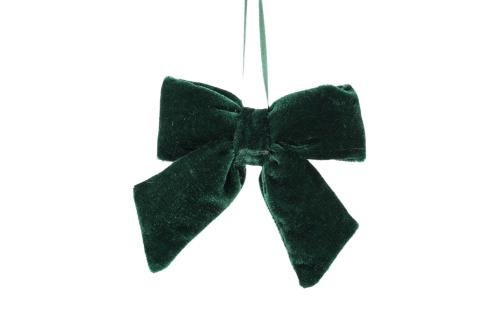 Hengende dekorasjon - Sløyfe - Fløyel - Grønn - 11 x 10 cm - www.frokenfraken.se