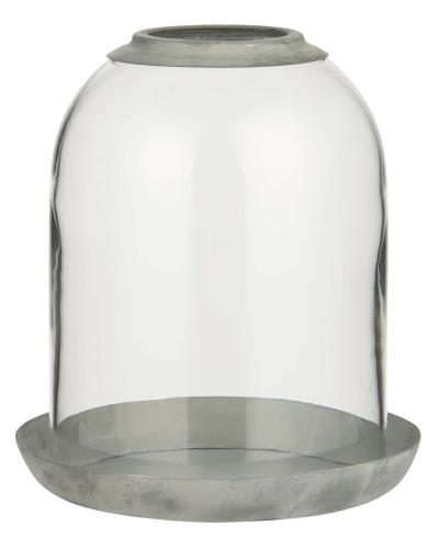 Glaskupp med hull i toppen og metallbunn - Ø14 x 16 CM - www.frokenfraken.se