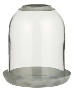 Glaskupp med hull i toppen og metallbunn - Ø14 x 16 CM - www.frokenfraken.se