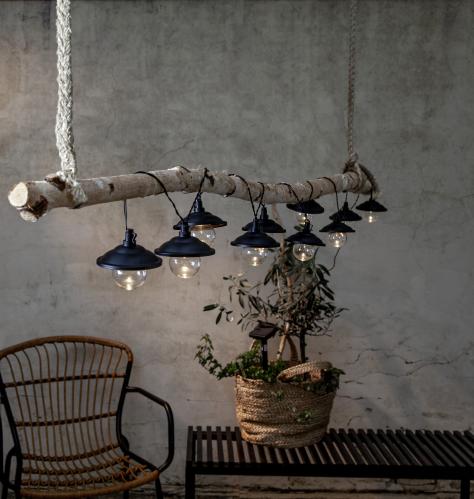 Solcelleslynge - Globe - 10 LED-pærer - 1,8 m - www.frokenfraken.se