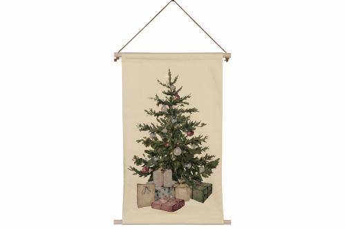 Veggdekorasjon - Juletre med gaver - Med belysning - 50 x 75 cm - www.frokenfraken.se