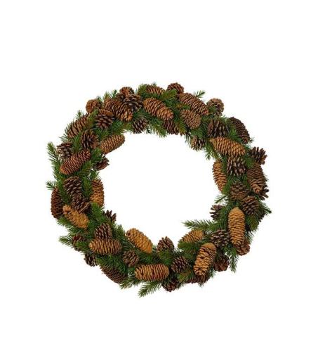 Krans med kongler - Julekrans - Ø45 cm - www.frokenfraken.se