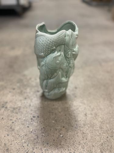 Krukke/Vase - Fisk - Lys grønn - 27 cm - www.frokenfraken.se