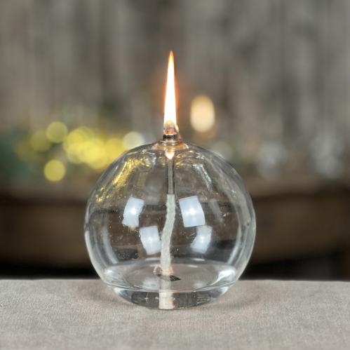 Oljelampe M - Glass - Rund Boll - Ø11 cm - www.frokenfraken.se