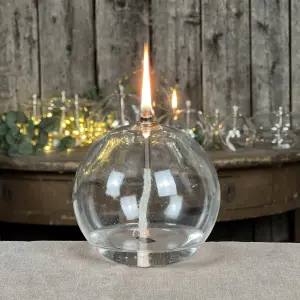 Oljelampe M - Glass - Rund Boll - Ø11 cm - www.frokenfraken.se