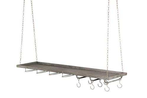 Hengende kjøkkenshylle med plass til vinglass - 100 x 25 cm - www.frokenfraken.se