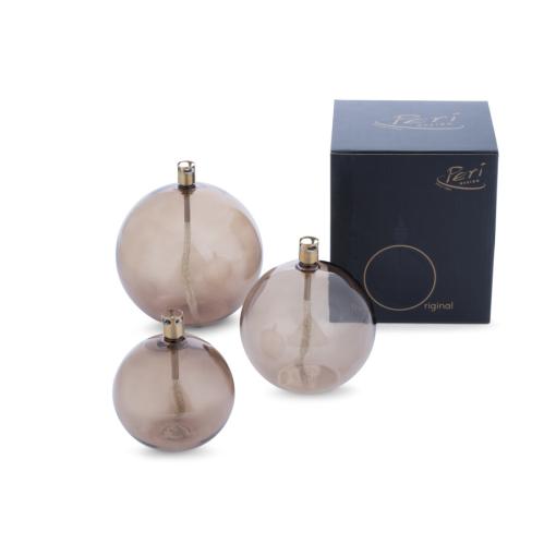 Oljelampe - Glass - Rund Boll - Champagne - Ø9 cm - www.frokenfraken.se