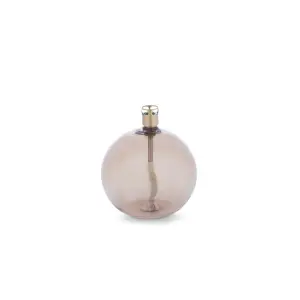 Oljelampe - Glass - Rund Boll - Champagne - Ø9 cm - www.frokenfraken.se