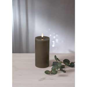 Batterilys - LED Blokklys Flamme Flow - Maulwurf - 17,5 x Ø7,5 cm - Timer - www.frokenfraken.se