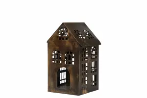 Hus Metall Antik Brun - 20,5 cm - www.frokenfraken.se