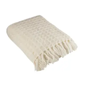 Plaid - TERJE - OFFWHITE - 130 X 170 CM + 10 CM - www.frokenfraken.se