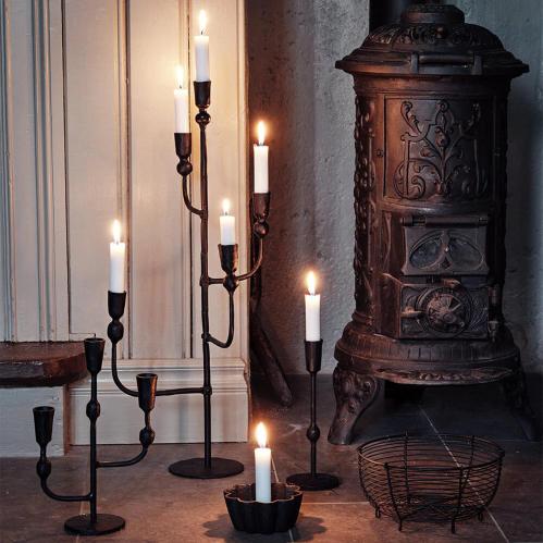 Lysstake Frank 5-armet - Svart - B27 x H62 cm - www.frokenfraken.se