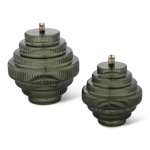 Oljelampe - Twin - Glass Grønn - Ø20 x 23 cm - www.frokenfraken.se