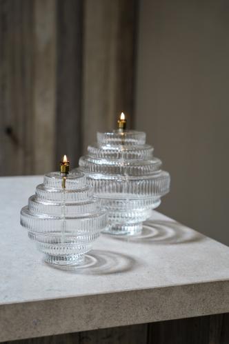 Oljelampe - Twin - Glass - Ø20 x 23 cm - www.frokenfraken.se