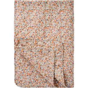 Plaid - blomstret oransje - 130 x 180 cm - www.frokenfraken.se