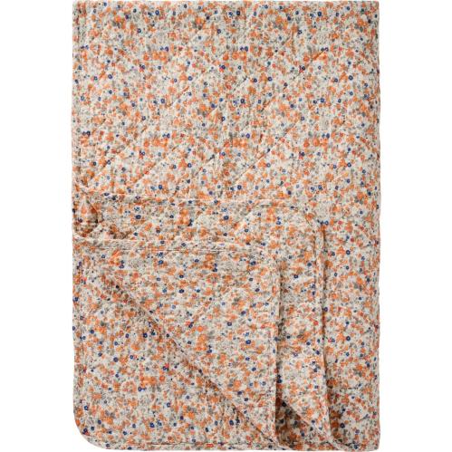 Plaid - blomstret oransje - 130 x 180 cm - www.frokenfraken.se