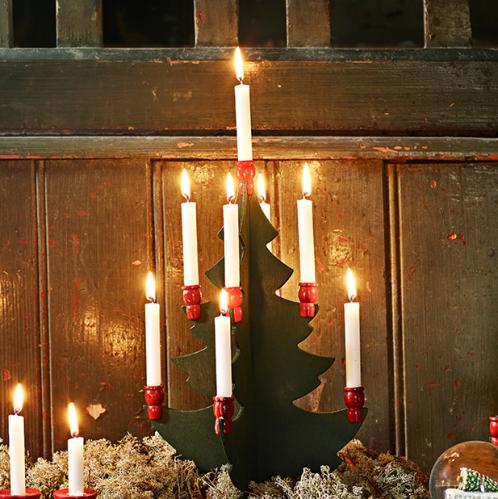 Lysestake - Trejuletre - Vintage Juledekorasjon - 12,5 cm - www.frokenfraken.se