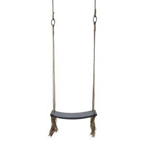 Gunga - Svart Trä med tofsar - 60 x 30 x 3 cm - www.frokenfraken.se