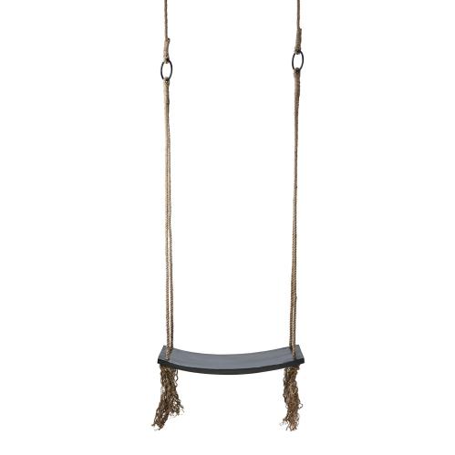 Gunga - Svart Trä med tofsar - 60 x 30 x 3 cm - www.frokenfraken.se