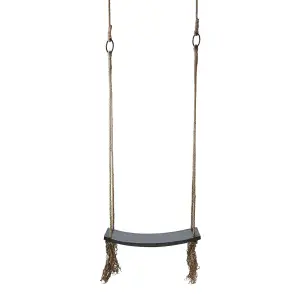 Gunga - Svart Trä med tofsar - 60 x 30 x 3 cm - www.frokenfraken.se