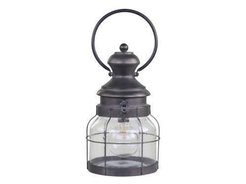 Fransk ladugårdslykt med glødelampe og timer - H 32 cm - Ø 16,5 cm - www.frokenfraken.se