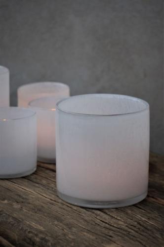 Lyslykt - Lumiere White - 8,5 x 8 cm - Bidra til Barncancerfonden - www.frokenfraken.se