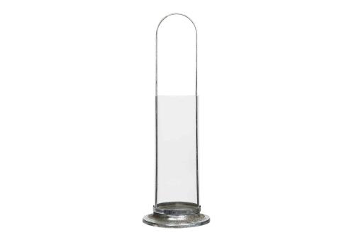 Hengende Lykt - Sylinder - Glass - Sølv - 15 x 45 cm - www.frokenfraken.se