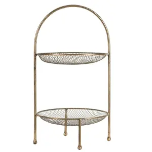 Våningsfat - Nät - Brun/Mässing - 27 x 44 cm - www.frokenfraken.se