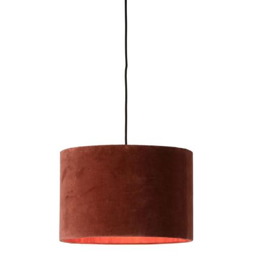 XXX_UTGÅTT_Lampeskjerm - Fløyel - Rust - Ø38 cm - www.frokenfraken.se