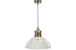 Taklampe - Emalje - Hvit/Messing - 42 cm - www.frokenfraken.se