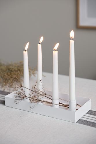 Bordlysestake – SUND – 4 lys magnet – Hvit – 30 cm - www.frokenfraken.se