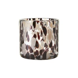Lyslykt for telys - Brun/beige/svart - Ø9 x 9 cm - www.frokenfraken.se