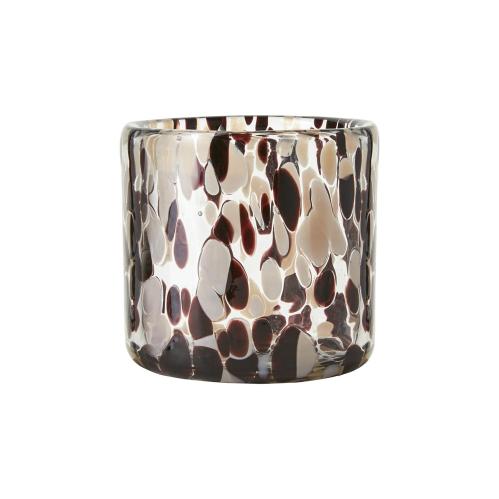 Lyslykt for telys - Brun/beige/svart - Ø9 x 9 cm - www.frokenfraken.se