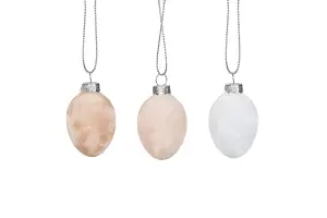 Egg - Glass - Sammet - 3-pakning - 4 x 3 cm - www.frokenfraken.se