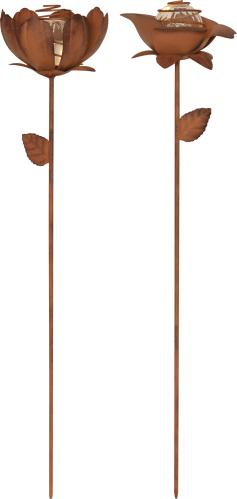 Solcelledekorasjon - Blomster på pinne - 2stk - Rust - 51 cm - www.frokenfraken.se
