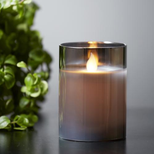 Batteridrevne lys - M-Twinkle - Glassholder - Grå - 5 x 7.5 x 5 cm - www.frokenfraken.se