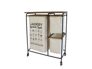 Tvättvagn - Tvättkorg - 78,5 x 66 x 30 cm - www.frokenfraken.se